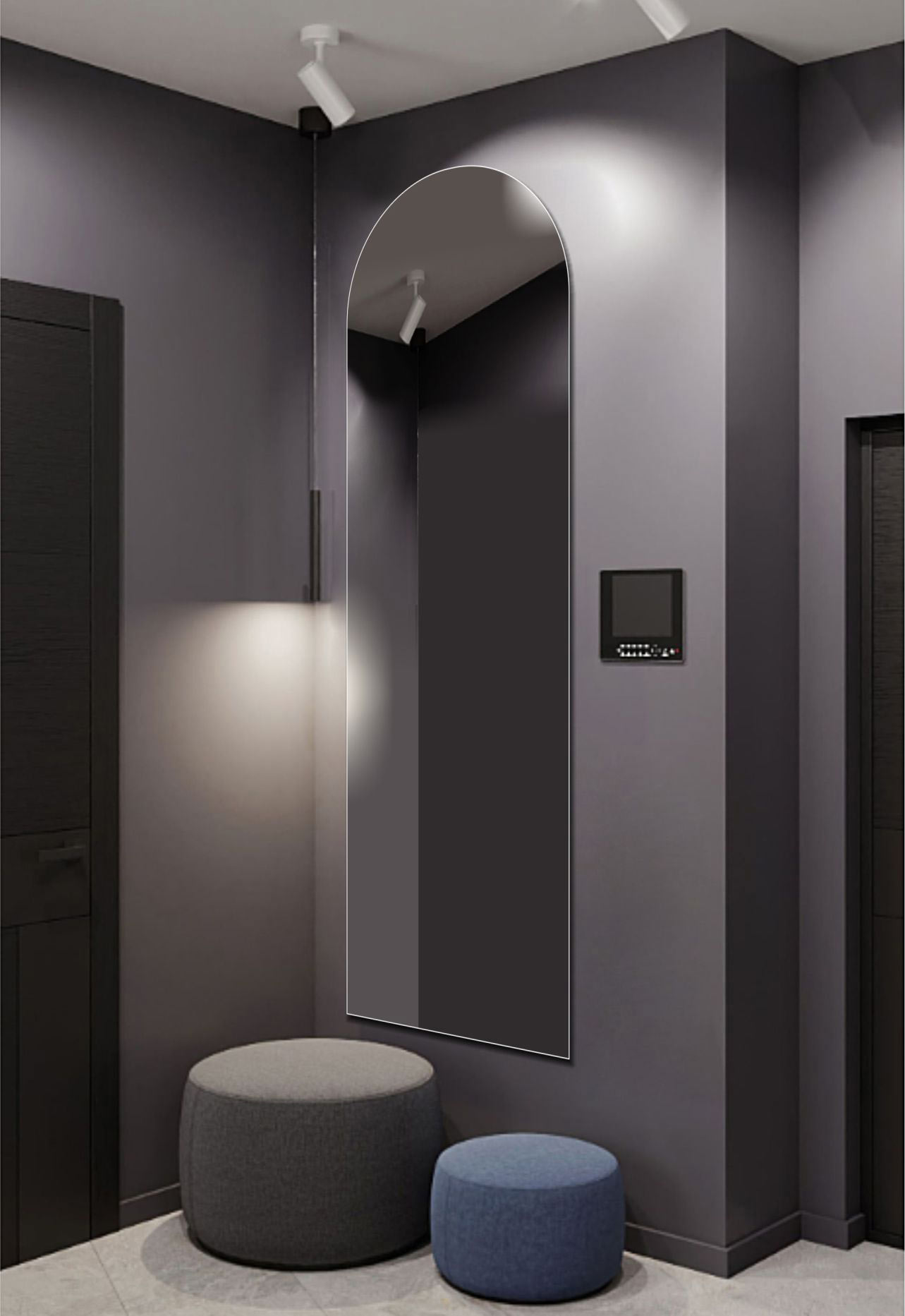 Арочное зеркало с кромкой А013К 1000х600
